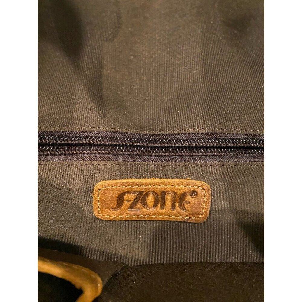 S-ZONE Canvas/Cowhide Leather Organizer Large Toiletry Travel Pouch Clutch Purse - Picture 2 of 9